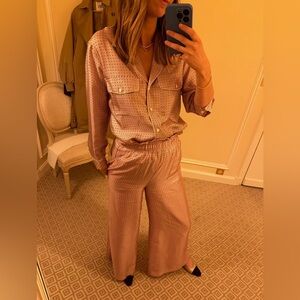 Claudie Pierlot Powder Silk Top and Pant Set